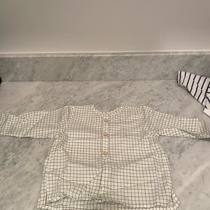 Oso & Me Green and White Checkered Shirt - 12 months